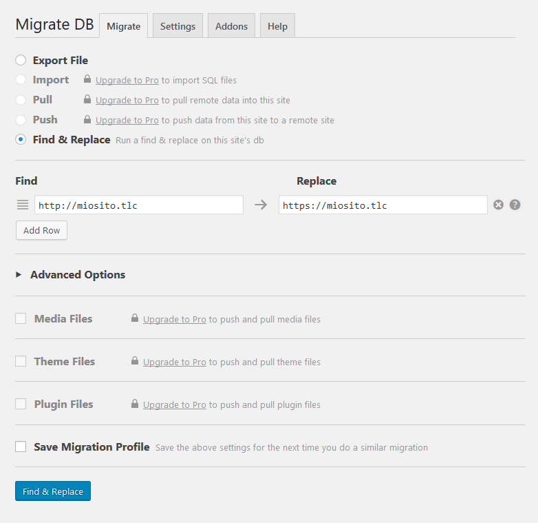 Convertire WordPress ad HTTPS: modificare il database con WP Migrate DB